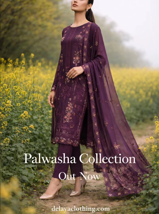 Embrace Your Tradition with DELAYA ✨
Introducing Palwasha — our stunning 3-Piece Embroidered Lawn Suit that blends timeless elegance with modern grace. 🌸
🧵 What's Included:
👗 Fancy Embroidered Lawn Shirt
🧣 4-Side Bordered Embroidered Pallu Bamber Chiffon Dupatta
👖 Plain Dyed Trouser
Available in 5 gorgeous shades — Deep Plum 💜 | Sage Green 🌿 | Navy Blue 💙 | Classic Red ❤️ | Olive Gold 🫒
🛍️ Order Now: www.delayaclothing.com
🔖 SKU: DEL-140
🔍 Perfect for Eid, weddings, family gatherings & festive occasions.
#Delaya #DelayaStudio #PaloshaCollection #EmbroideredLawnSuit #LawnSuit2025 PakistaniFashion EmbroideredLawn SalwarKameez TraditionalWear EidCollection PakistaniDresses LawnCollection EthnicWear WomenFashion FestiveWear DelayaClothing DEL140 ThreePieceSuit BamberChiffon EmbroideredDupatta pakistanibrand eidoutfit weddingwear